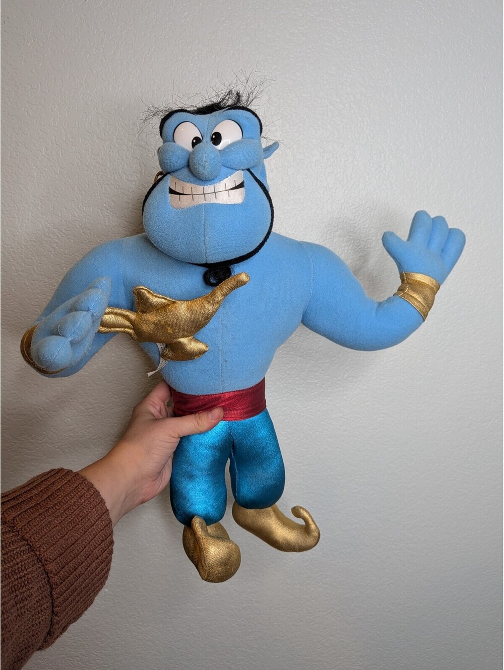 Vintage 1992 Disney Aladdin Genie Plush Doll Mattel Blue Gold Large